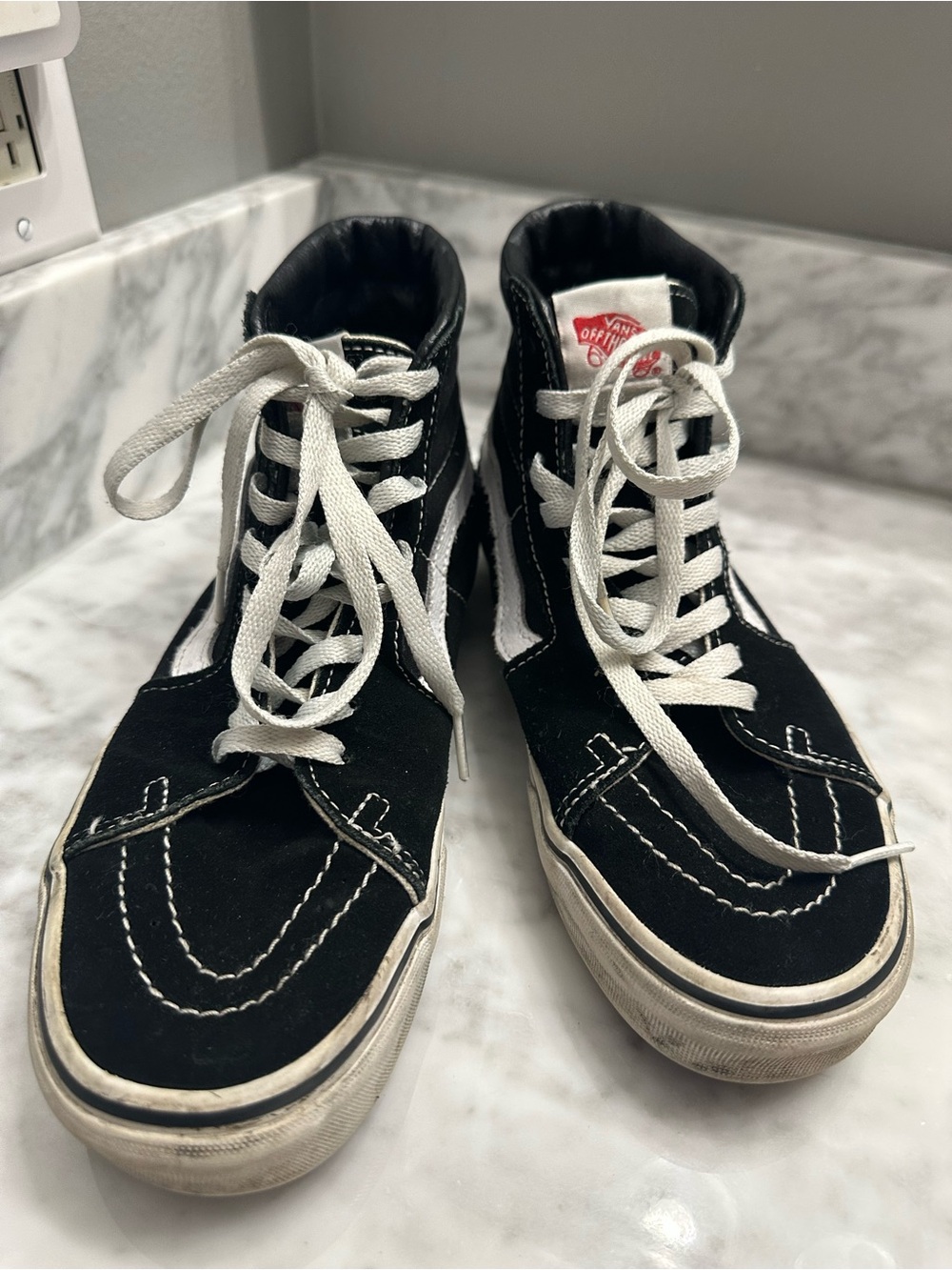 Vans Black & White High-Top Skate Sneakers